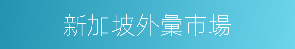新加坡外彙市場的同義詞