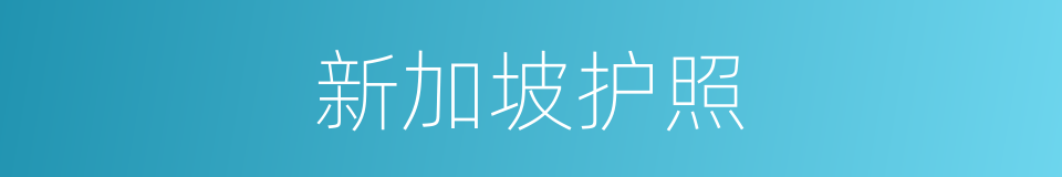 新加坡护照的同义词