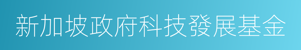 新加坡政府科技發展基金的同義詞