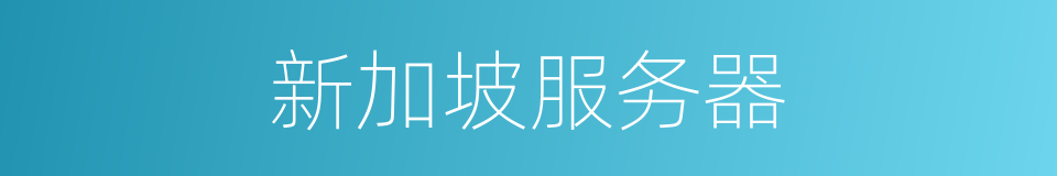 新加坡服务器的同义词
