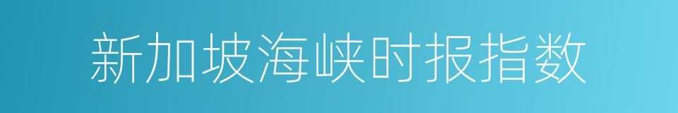 新加坡海峡时报指数的同义词