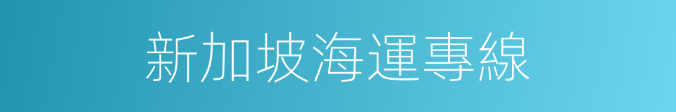 新加坡海運專線的同義詞