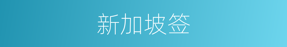 新加坡签的同义词