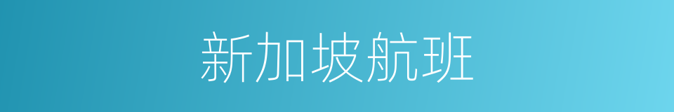新加坡航班的同义词