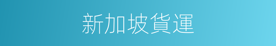 新加坡貨運的同義詞