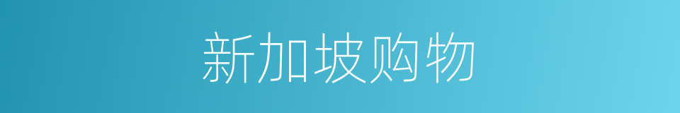 新加坡购物的同义词