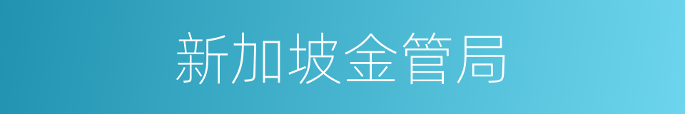 新加坡金管局的同义词
