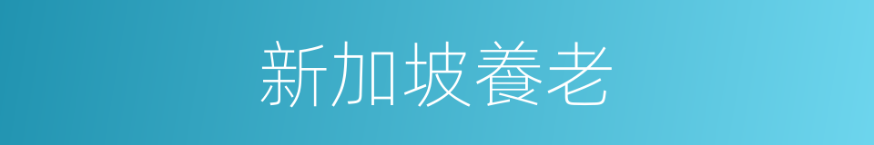 新加坡養老的同義詞