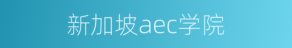 新加坡aec学院的同义词