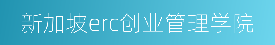 新加坡erc创业管理学院的同义词