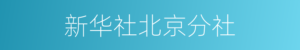 新华社北京分社的意思