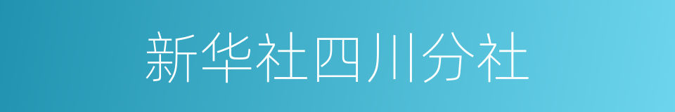 新华社四川分社的同义词