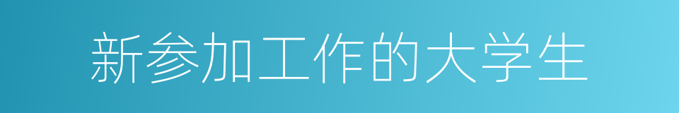 新参加工作的大学生的同义词