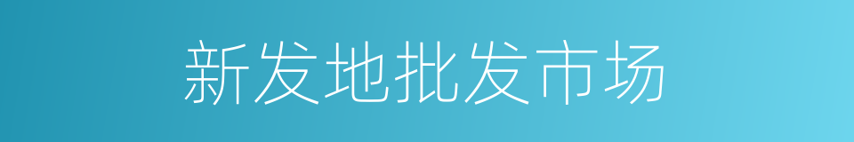 新发地批发市场的同义词