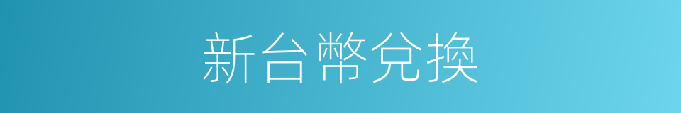 新台幣兌換的同義詞