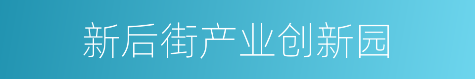 新后街产业创新园的同义词