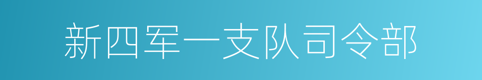 新四军一支队司令部的同义词