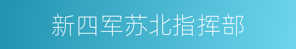 新四军苏北指挥部的同义词