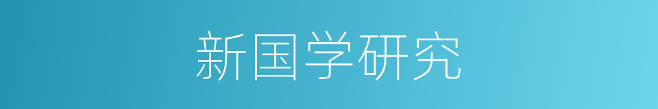 新国学研究的同义词