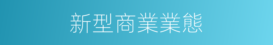 新型商業業態的同義詞