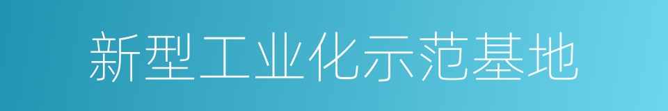 新型工业化示范基地的同义词