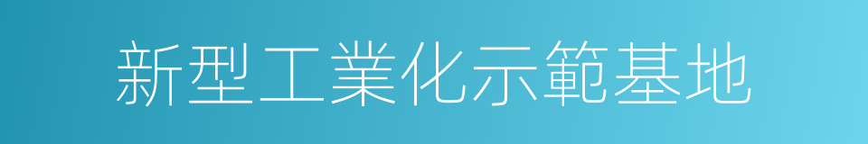 新型工業化示範基地的同義詞