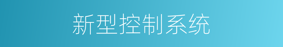 新型控制系统的同义词