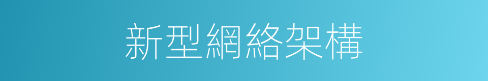 新型網絡架構的同義詞
