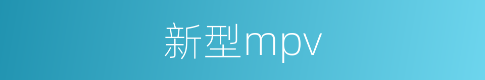新型mpv的同义词