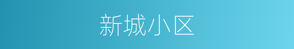 新城小区的同义词