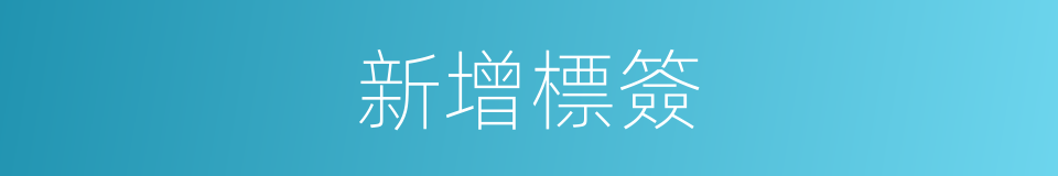 新增標簽的同義詞