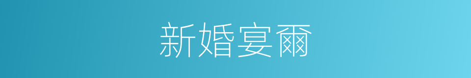 新婚宴爾的意思