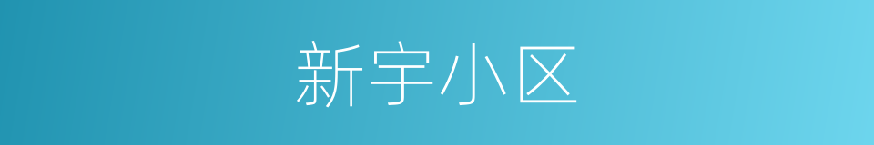 新宇小区的同义词