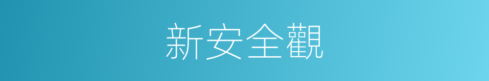 新安全觀的同義詞