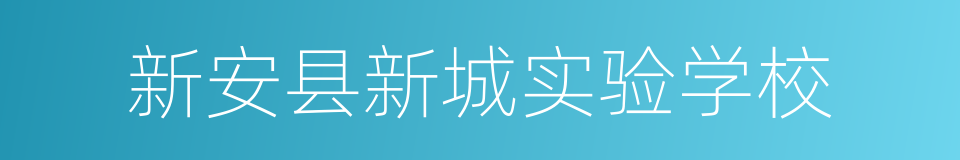 新安县新城实验学校的同义词