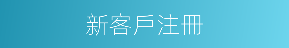 新客戶注冊的同義詞