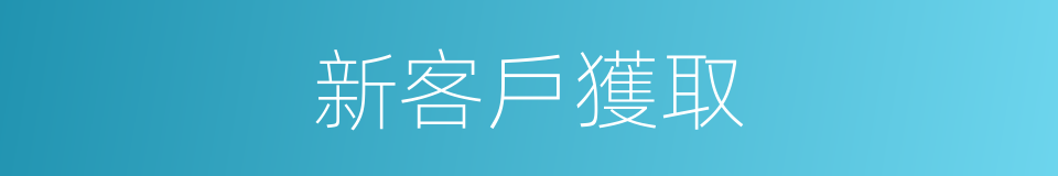 新客戶獲取的同義詞