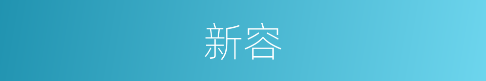 新容的意思