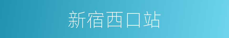 新宿西口站的同义词