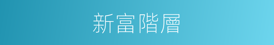 新富階層的同義詞