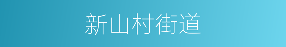 新山村街道的同义词