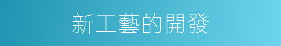 新工藝的開發的同義詞