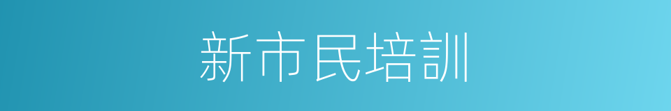 新市民培訓的同義詞