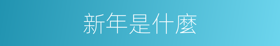 新年是什麼的意思