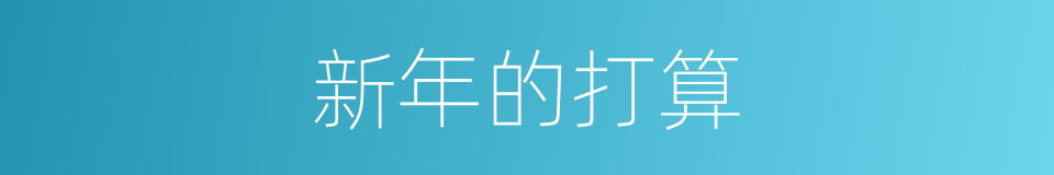 新年的打算的同义词