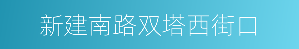 新建南路双塔西街口的同义词