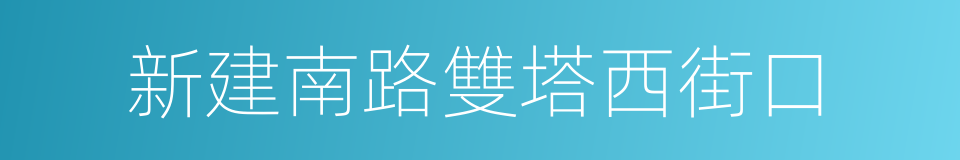 新建南路雙塔西街口的同義詞