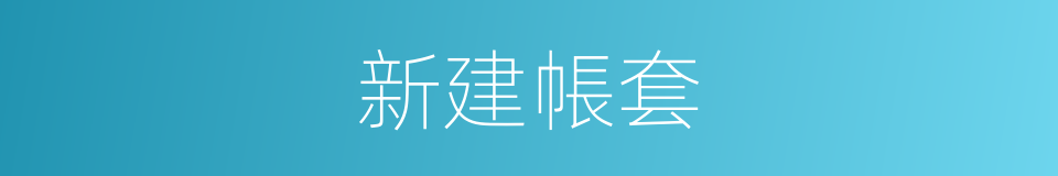 新建帳套的同義詞