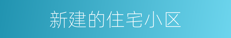 新建的住宅小区的同义词