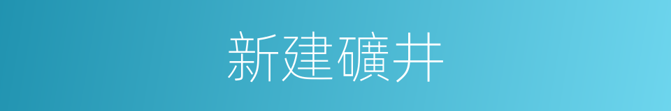 新建礦井的同義詞